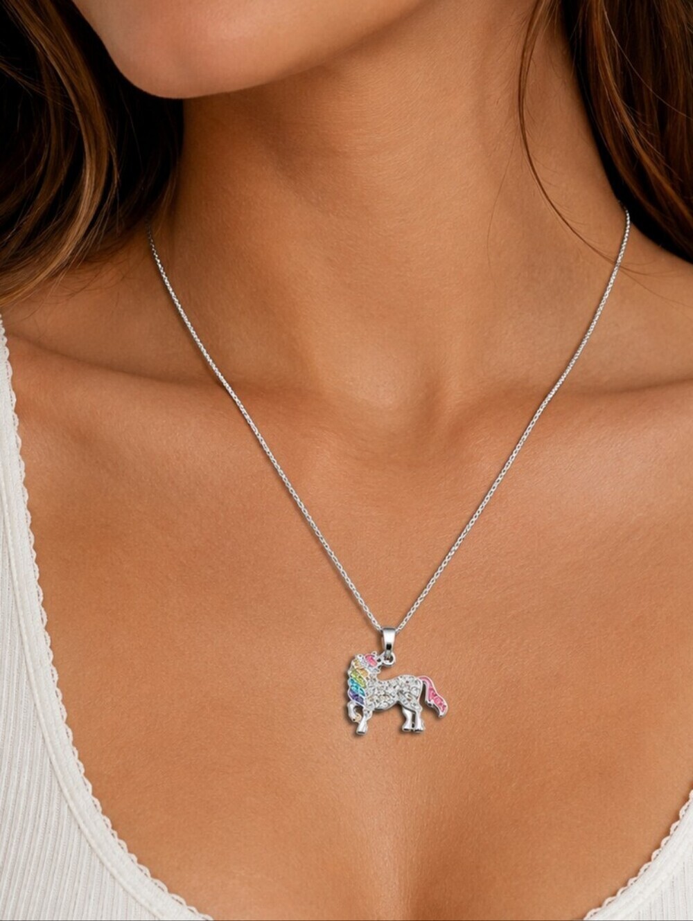 3/$30 Pastel Rainbow Unicorn Pendant Fairycore Doll Chain Necklace